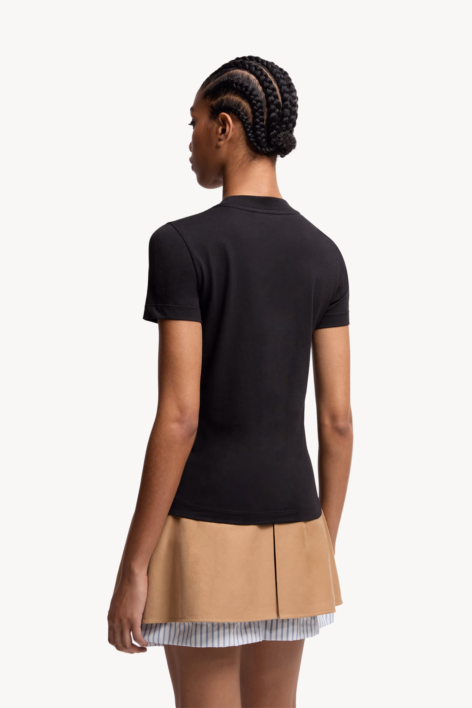 T-shirt en coton avec logo en cristaux Noir Moncler 5